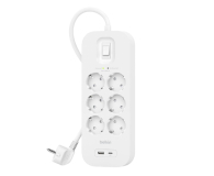 BELKIN SurgePlus 6x Schuko 1xUSB-A 1xUSB-C 650J 2m SRB002vf2M - 1170792 - zdjęcie 2